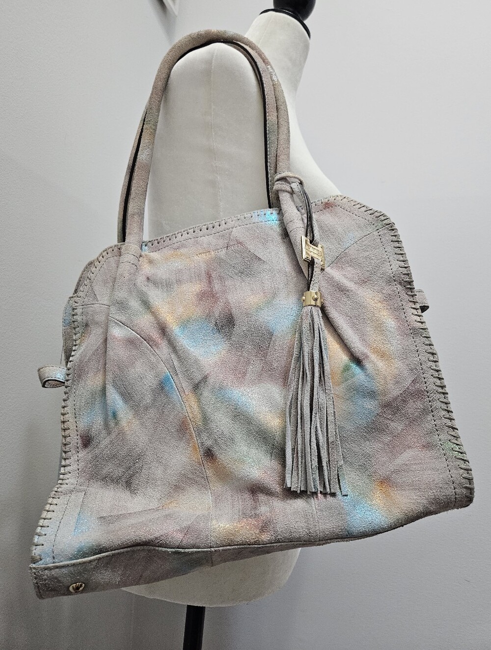 Aimee Kestenberg Multi-Color Leather Multi Color Tote with Tassel
